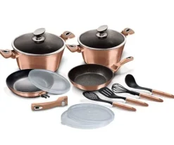 Køkkenudstyrssæt>BERLINGER HAUS BH-7058 ROSEGULD GRANIT GRYDER SÆT, 13 STK.