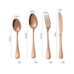 Bestik>Bestiksæt i rustfrit stål, 4 dele - Rosé