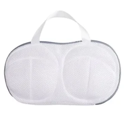 BH vasketøjstaske med dobbelt lynlås polyester antideformation mesh vaskeposer til vaskemaskine lysegrå Best
