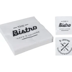 Papirservietter>Bistro Design Servietter 20 Stk. Hvide