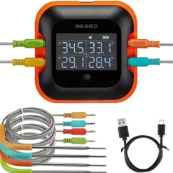 Bluetooth BBQ-termometer, stort HD-display, 4 prober,Som billede Hot