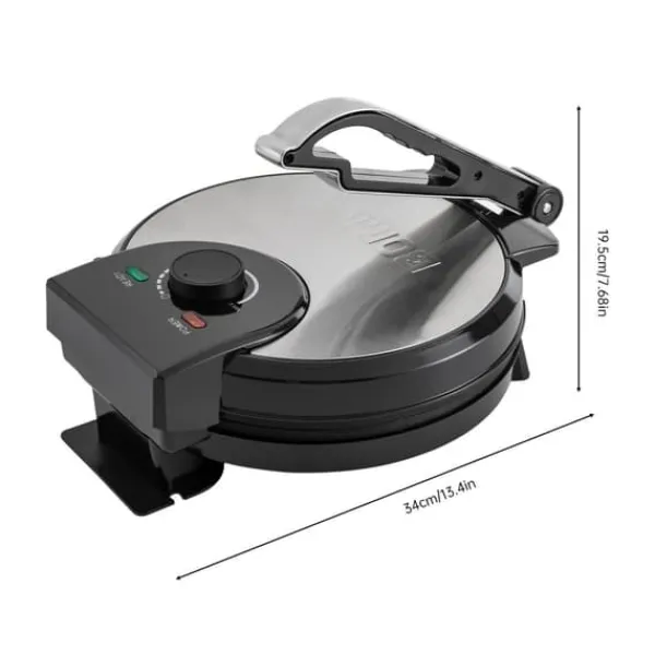 BM-926 elektrisk pandekage-/tortillapresse, 1200 W, 220 V, sort, til fladbrød, naan og omeletter Best
