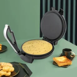 BM-926 elektrisk pandekage-/tortillapresse, 1200 W, 220 V, sort, til fladbrød, naan og omeletter Best