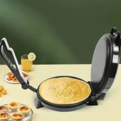 BM-926 elektrisk pandekage-/tortillapresse, 1200 W, 220 V, sort, til fladbrød, naan og omeletter Best