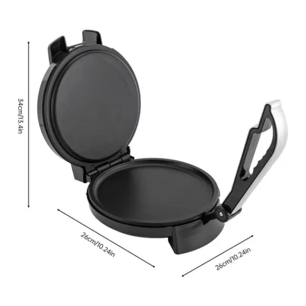 BM-926 elektrisk pandekage-/tortillapresse, 1200 W, 220 V, sort, til fladbrød, naan og omeletter Best