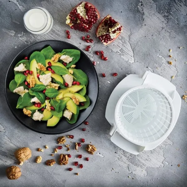 Køkkenudstyrssæt>Borner Cheesemaker & Multimaker med frisk låg, sigte salatskål serveringsskål, lav din egen flødeost hjemme rød