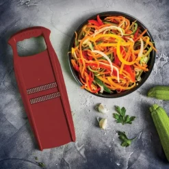 Borner Original Roko Powerline - grøntsags- og frugtskærer til fine strimler Julienne strimler sæt med frugtholder Hot