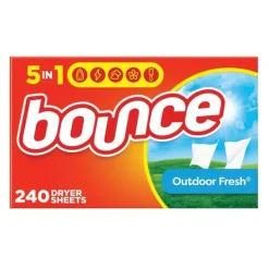 Bounce Outdoor Fresh tørretumbler med duft, blødgørende 240 stk. Clearance