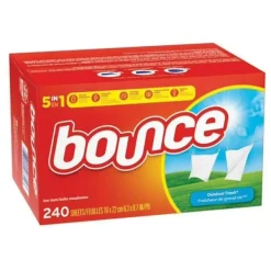 Bounce Outdoor Fresh tørretumbler med duft, blødgørende 240 stk. Clearance