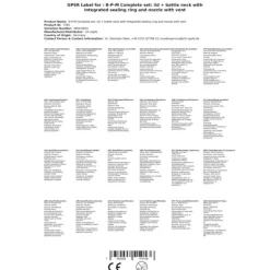 B-P-M - komplet - låg + flaskehals med integreret tætningsring og dyse med ventilation Hot