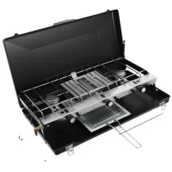 Bærbar Campingkomfur, Skridsikre Fødder, Sikker Låsemekanismer,sort Discount