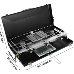 Bærbar Campingkomfur, Skridsikre Fødder, Sikker Låsemekanismer,sort Discount
