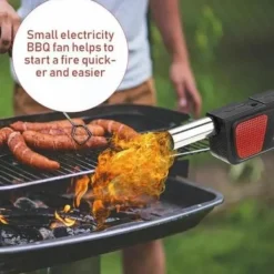 Griller>Bærbar grill Håndholdt elektrisk ventilator Luftblæser BBQ Pejsluft