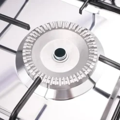 Bærbart Campingkomfur - Multibrændselskomfur - 5 Brændere - 2 Sideborde - Vindskærm - Uden Tænding - Sort