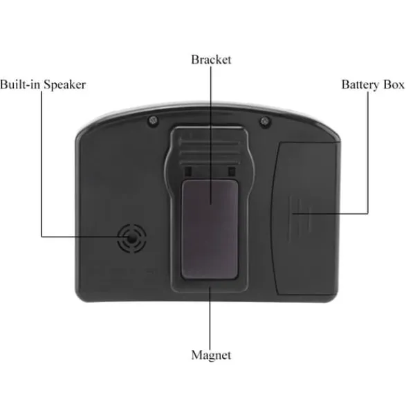 Æggeure>Bærbart Digitalt Ur Nedtællingsur Stort LCD-Skærm Køkkenbrug (Sort