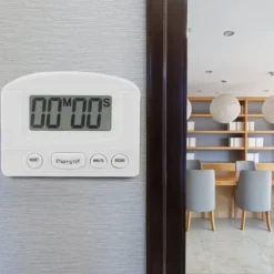 Æggeure>Bærbart digitalt ur til nedtælling, stort LCD-display, køkkenbrug (hvid)