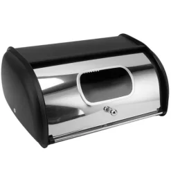 Brødbeholder med lille vindue til køkkenbordplade Sort Outlet