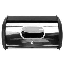 Brødbeholder med lille vindue til køkkenbordplade Sort Outlet