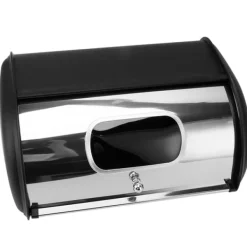 Brødbeholder med lille vindue til køkkenbordplade Sort Outlet