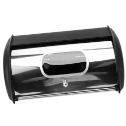 Brødbeholder med lille vindue til køkkenbordplade Sort Outlet