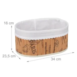 Brødkurv, Bambus, 16x34x23,5 cm, Natur Discount