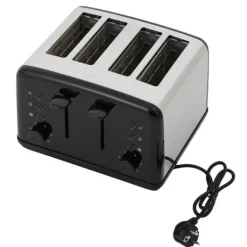 Brødristere, Raclettegrills Og Sandwichtoastere>Brødrister, 4 skiver kapacitet, justerbare ristningsindstillinger,sort