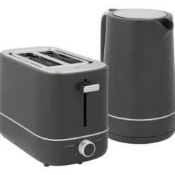 Brødristere, Raclettegrills Og Sandwichtoastere>Brødrister og kedelsæt, 1,7 l, 6 risteindstillinger, grå