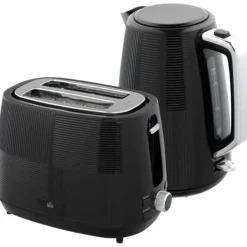 Brødristere, Raclettegrills Og Sandwichtoastere>Brødrister og kedelsæt, 1,7 l, multifunktion, rustfrit stål, sort