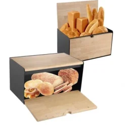 Brødkasser & Brødposer>BRØDÆSKE, DOBBELT-SIDET BRØDBEHOLDER KLAUSBERG KB-7395 grå