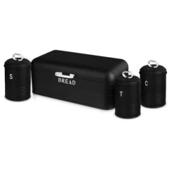 Brødkasser & Brødposer>BRØDÆSKE MED BEHOLDERSÆT BERLINGER HAUS BH-6754 SORT SØLV