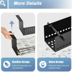 Briketpresse - Avis-/papirbriketpresse - Genbrug aviser til brændselsbriketter - Sort Best