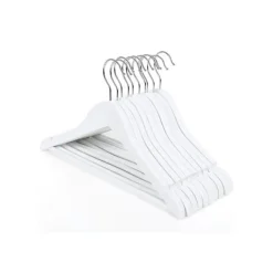 Børne Træbøjler til Tøj, 35x20x1,2 cm, Hvid Hot