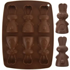Bagning>Brun silikone kaninkage- og pralineform SILLINIE