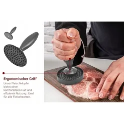 BURGERPRESSE HAMBURGER KØDHULLER manuel 10 cm non-stick Outlet