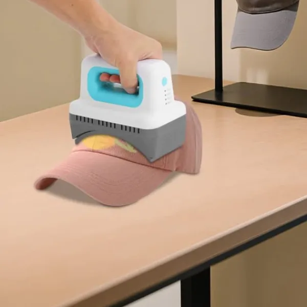 Damppresser>Cap varmepresse - Håndholdt presse - 300 W - 4 trin 130–190 °C - EU stik 220 V - Sikkerhedsbase & hattepude - Non-stick - Grøn/Hvid/Grå