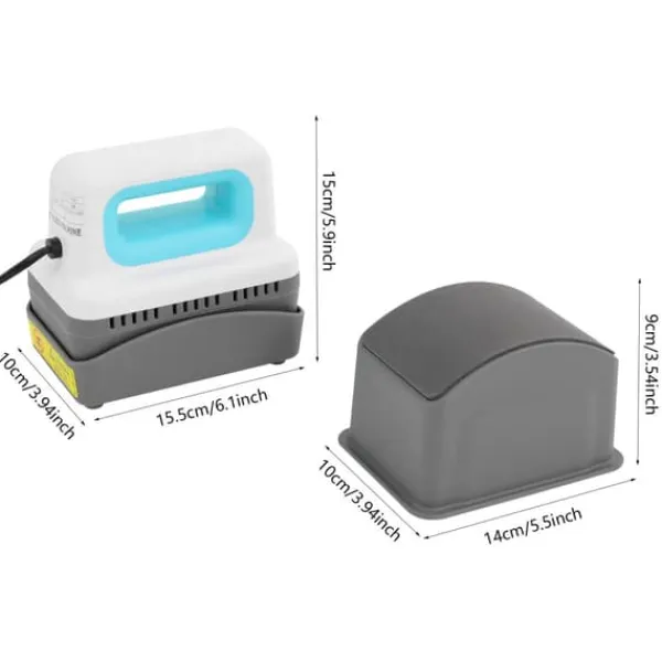 Damppresser>Cap varmepresse - Håndholdt presse - 300 W - 4 trin 130–190 °C - EU stik 220 V - Sikkerhedsbase & hattepude - Non-stick - Grøn/Hvid/Grå
