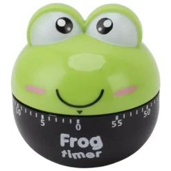 Æggeure>Cartoon Machinery Timer Høj nøjagtighed justerbar 60 minutters mekanisk køkkenmadlavningstimer til køkkenstudie grøn