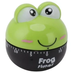 Æggeure>Cartoon Machinery Timer Høj nøjagtighed justerbar 60 minutters mekanisk køkkenmadlavningstimer til køkkenstudie grøn