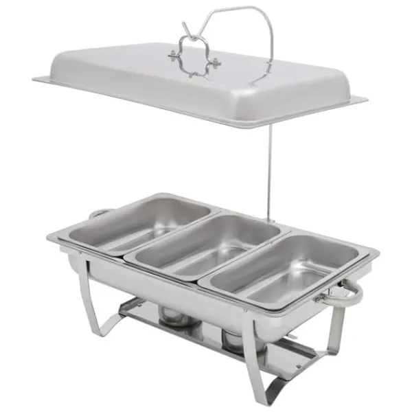 Chafing Dish Buffetvarmer - Serveringsvarmer - Rustfrit Stål - Til Catering, Restaurant & Hotel - Kommerciel New