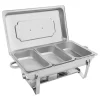 Chafing dish buffetvarmer, hvid, 6/9 L, 3×3 L indsatsbakker, til storkøkken, catering & buffet Hot