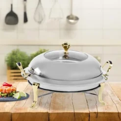 Chafing Dish, 3L Kapacitet, Ideel til Catering,Sølv-Guld Online