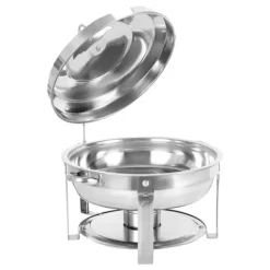 Chafing Dish, Rustfrit Stål, 7,5 Liter Kapacitet, 35 cm Diameter, Termisk Isolering, Egnet til Standard Brændstofkilder Outlet