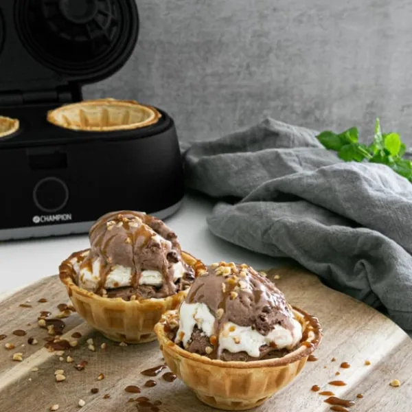 Champion Våffelskålsjärn Health Dubbelt 1000W VS400 Svart Clearance