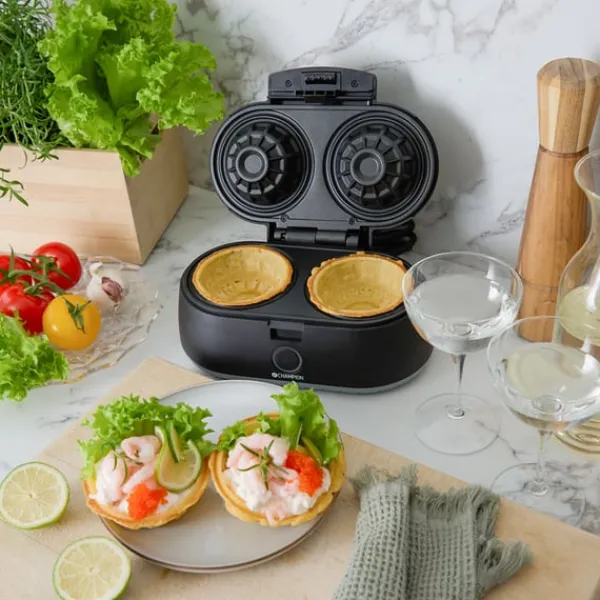 Champion Våffelskålsjärn Health Dubbelt 1000W VS400 Svart Clearance