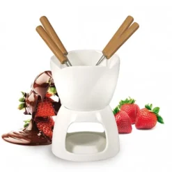 Fonduesæt>CHOKOLADEFONDUE SÆT + BANKET BIANCA gafler