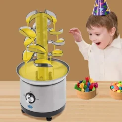 Chokoladefontæne - GTH-001E-2 - 4 Niveauer - 430 Rustfrit Stål - Chokoladesmelter 1,2 L - 150–190 W, 220–240 V 50 Hz Discount