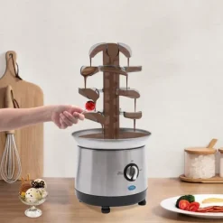 Fonduesæt>Chokoladefontæne, 1,2L kapacitet, 4 niveauer, 220-240V, 150-190W, 19 cm x 42,5 cm