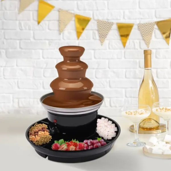 Fonduesæt>Chokoladefontæne, 3-lags design, 0,45 kg kapacitet, nem at rengøre