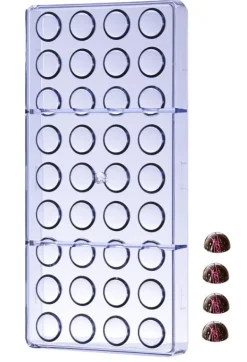 Udstikkere>Chokoladeform lavet af polycarbonat HEMISKUGLER KUGLER 20 mm