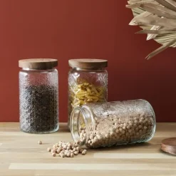 Cisele krukke med akacielåg 1l farvet glas Online